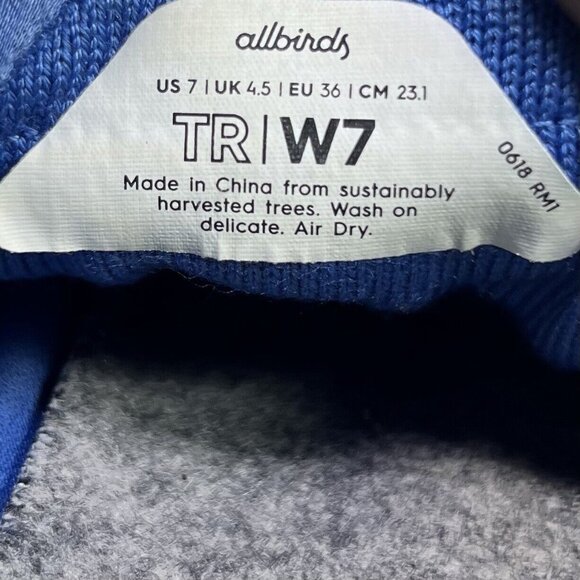 Allbirds Tree Runners TR Running Shoes Blue Women’s Size 7 - Picture 9 of 9
